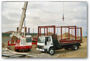 Structural steel work designed by Precision Design and Fabricating, Inc. for the Pievac residence